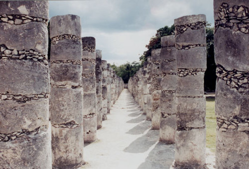 Columns in the Temple of a Thousand Warriors, Chichen Itza